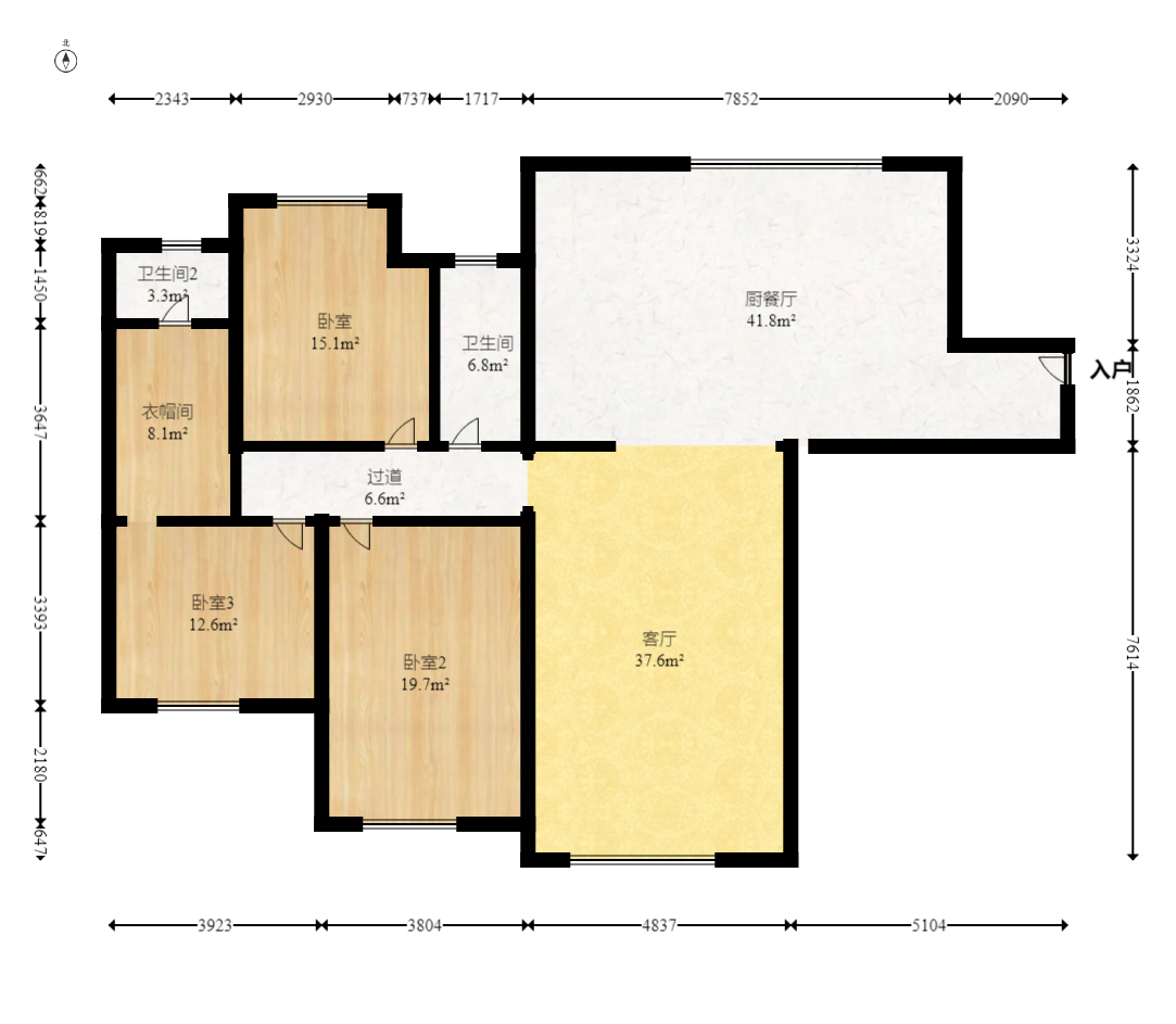 万象府台  4室2厅2卫   267.00万室内图1