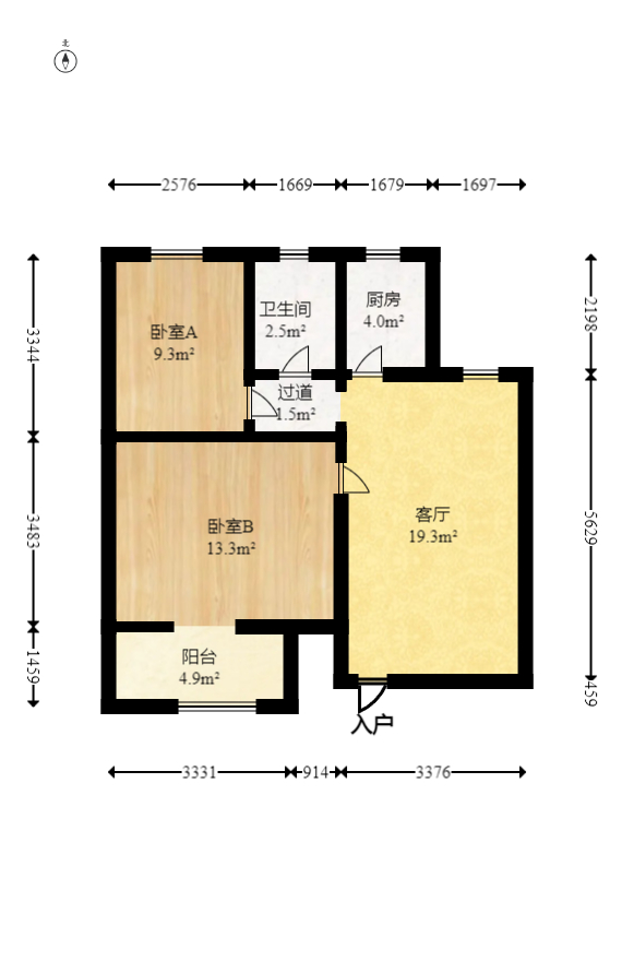 新运公寓  2室1厅1卫   38.00万室内图1