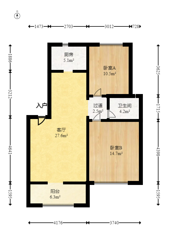 洪山家园  2室1厅1卫   48.00万室内图1