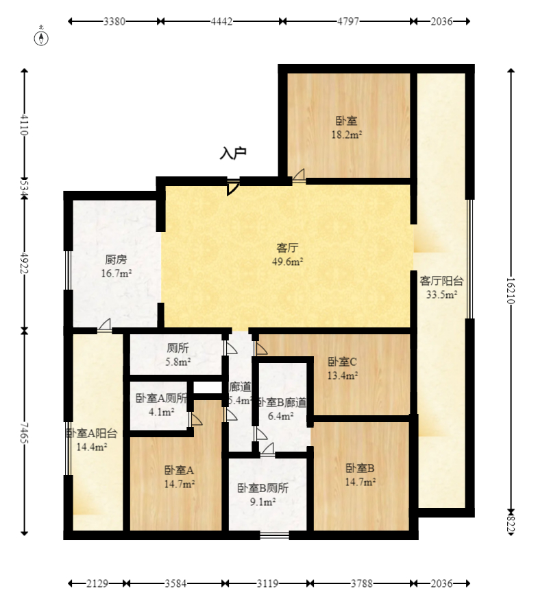 珠江頤德公館  4室2廳3衛(wèi)    425.0萬(wàn)室內(nèi)圖1