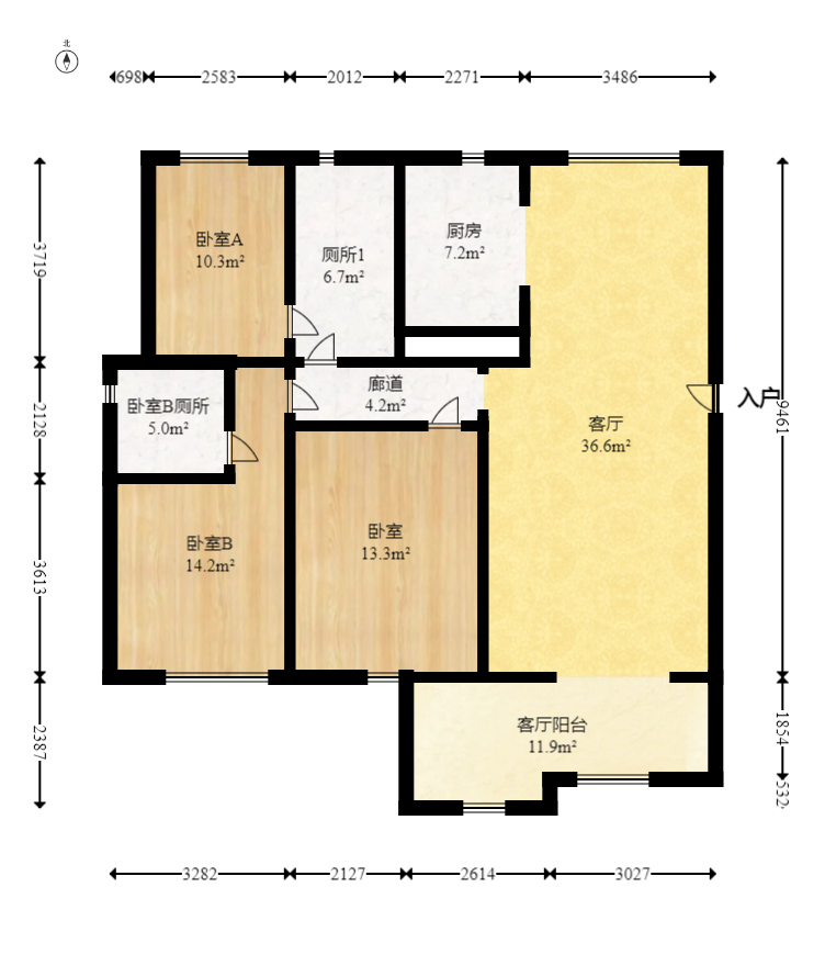 蓝光雍锦半岛 3室2厅2卫 90.0万 蓝光雍锦半岛 3室2厅2卫 90.0万户型图