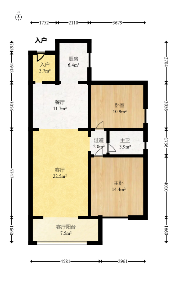 万丽景园 2室2厅1卫 54.9万 万丽景园 2室2厅1卫 54.9万户型图