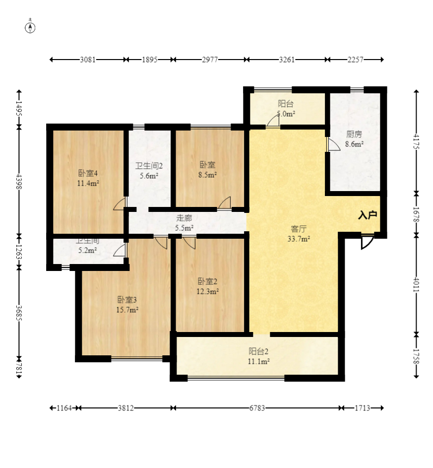 时代印记(长沙时代印记花园) 4室2厅2卫 158.0万 时代印记(长沙时代印记花园) 4室2厅2卫 158.0万户型图
