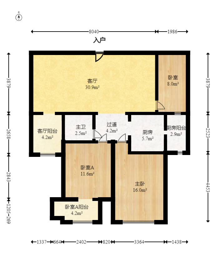 三一街区 3室2厅1卫 63.0万 三一街区 3室2厅1卫 63.0万户型图