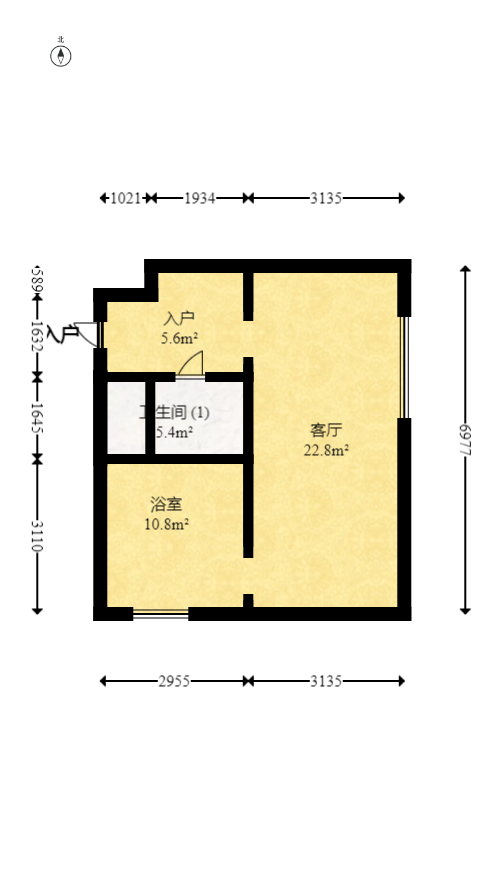 奥园城市天骄一期  2室1厅1卫   60.00万室内图1