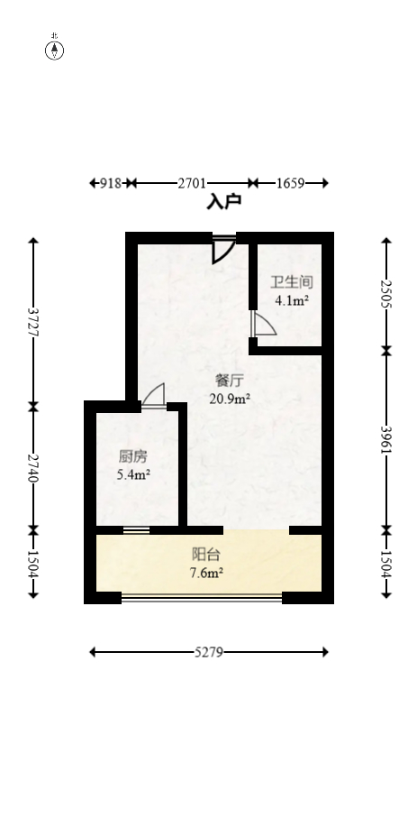 广盛华苑  1室1厅1卫   36.00万室内图1