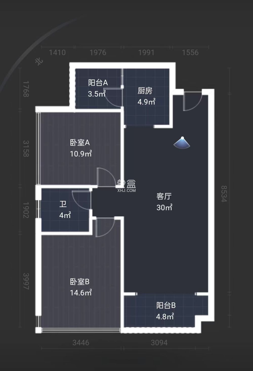 亿都新天地  2室2厅1卫   45.00万