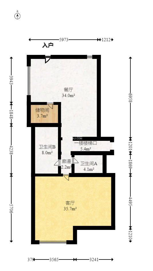 中海国际五期  5室3厅4卫   597.00万室内图1