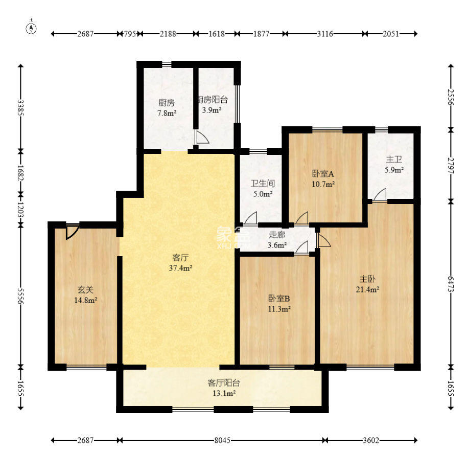 鑫远悦城（鑫远悦时代）  4室2厅2卫    175.0万