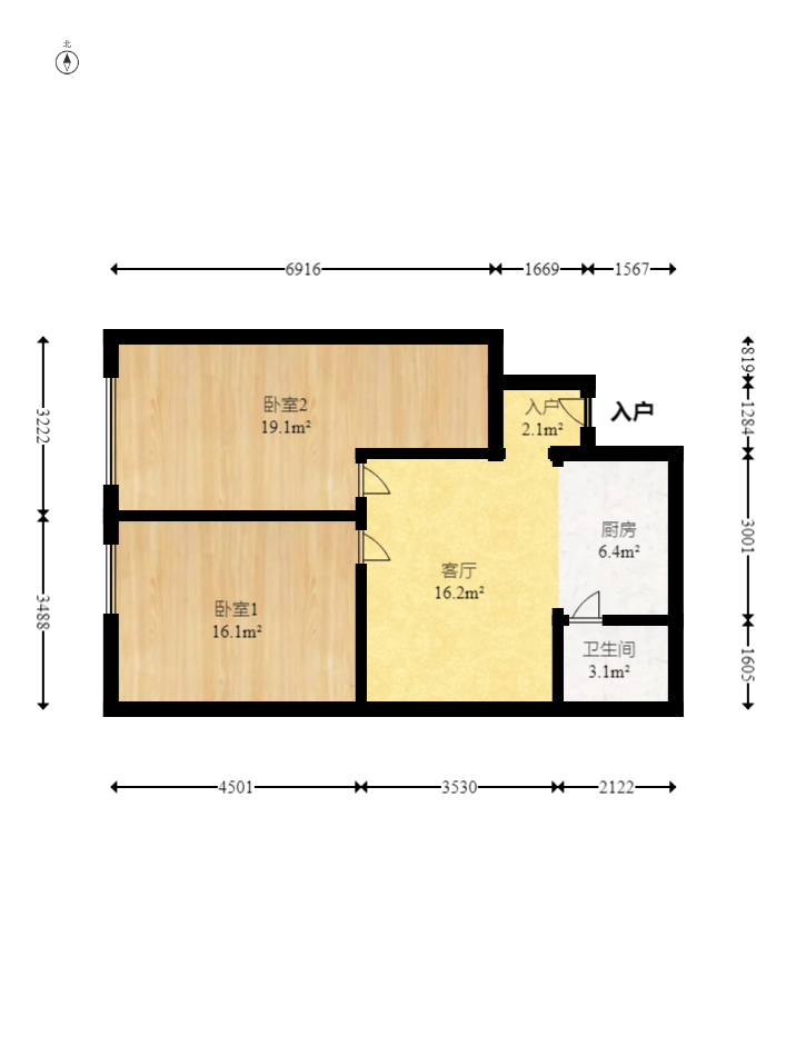 博雅例外 3室2厅1卫 50.8万 博雅例外 3室2厅1卫 50.8万户型图