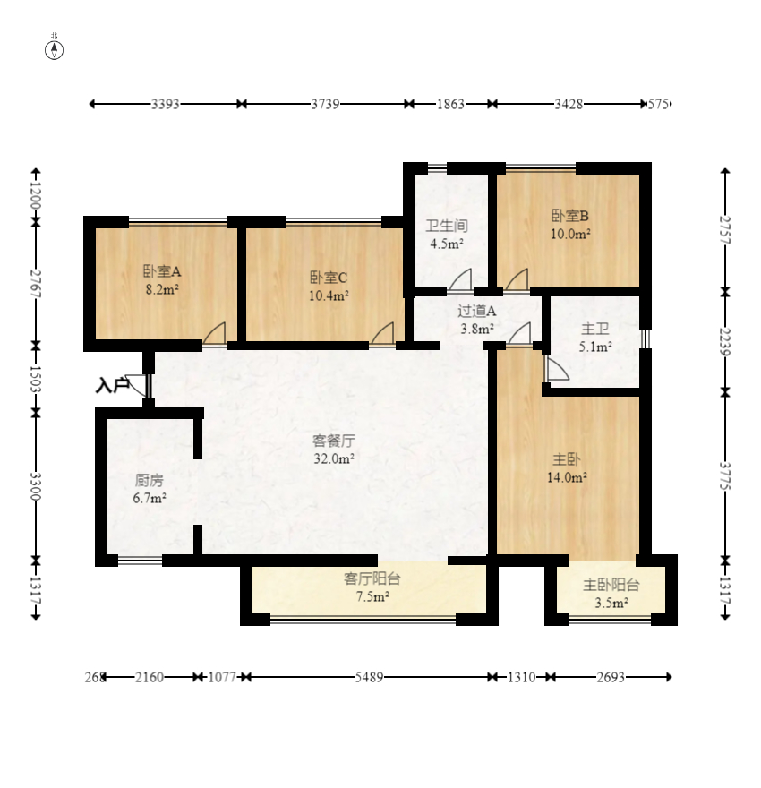保利天禧D区  4室2厅2卫   240.00万室内图1