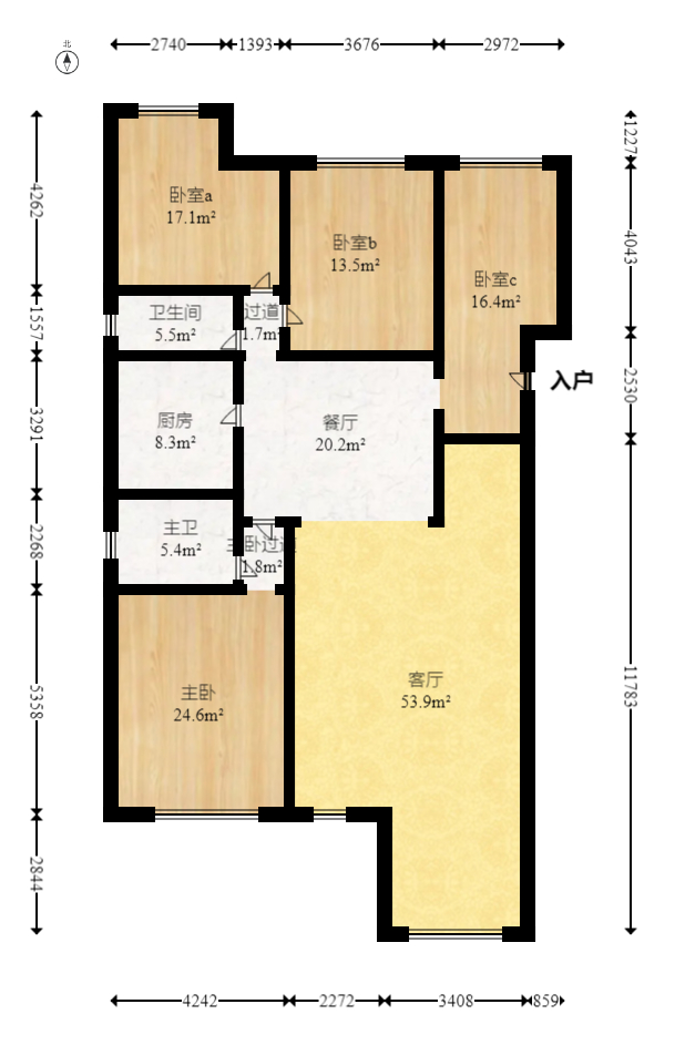 润和紫郡一期  5室2厅1卫    194.96万室内图1