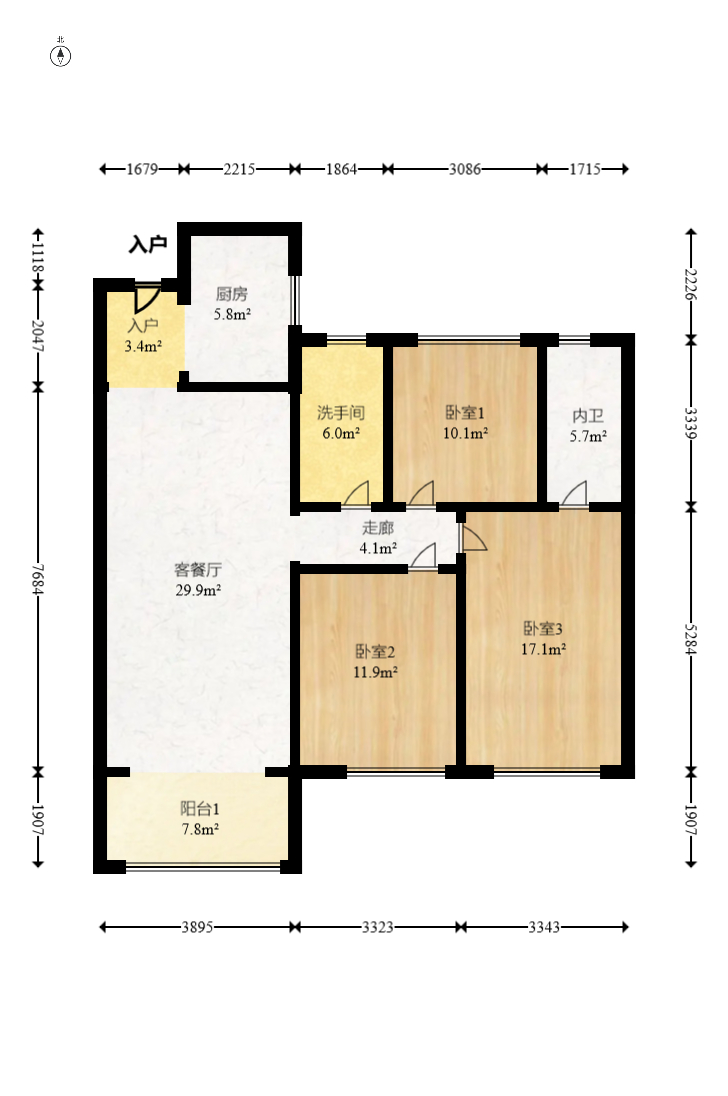 阳光城尚东湾凌云府 3室2厅2卫 103.0万 阳光城尚东湾凌云府 3室2厅2卫 103.0万户型图