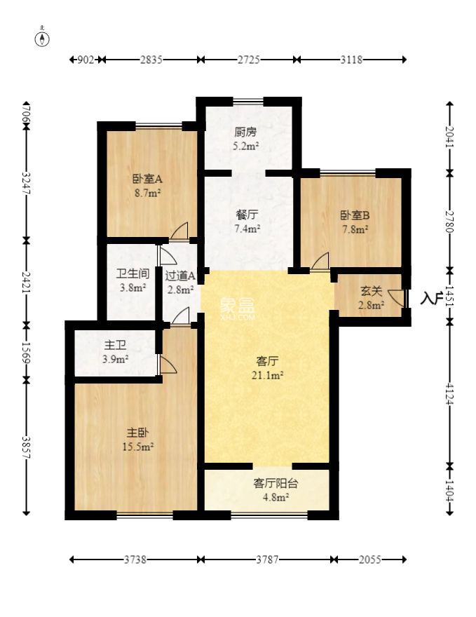 光明E城  3室2厅2卫   128.00万