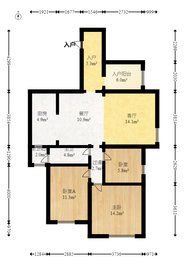 泊林晶城  4室2厅1卫    74.0万 泊林晶城  4室2厅1卫    74.0万户型图