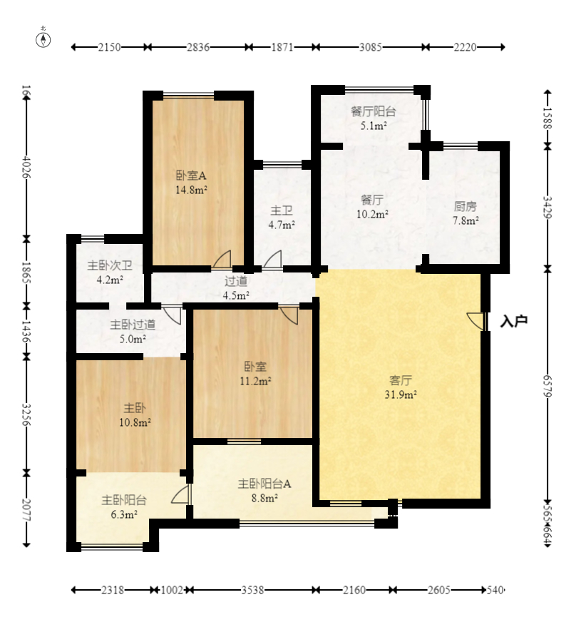 美林水郡  3室2厅1卫    96.8万 美林水郡  3室2厅1卫    96.8万户型图