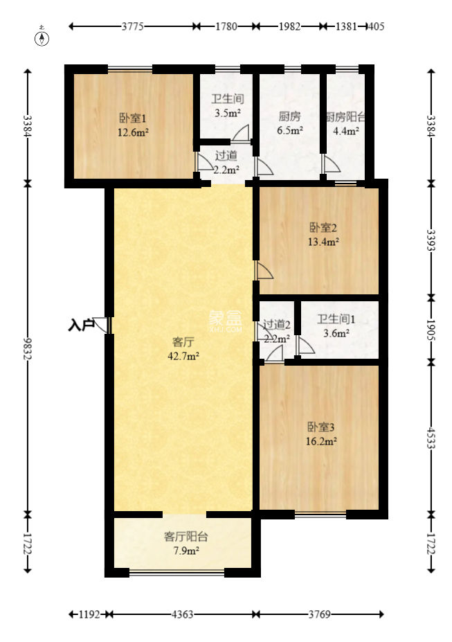 浏阳河畔家园  3室2厅2卫    105.0万