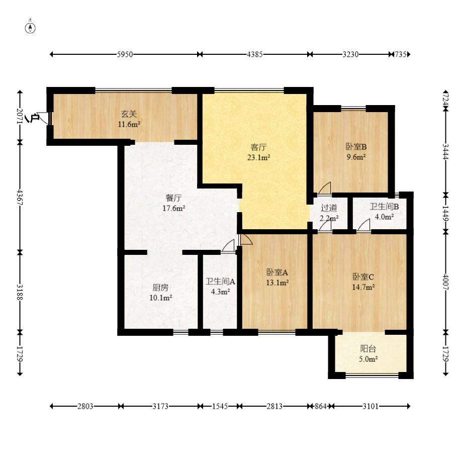 海洋半岛（月珑湾）  3室2厅2卫    119.0万室内图1