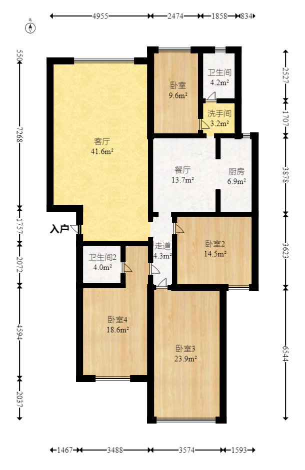 欣胜园  3室2厅1卫   99.50万室内图1