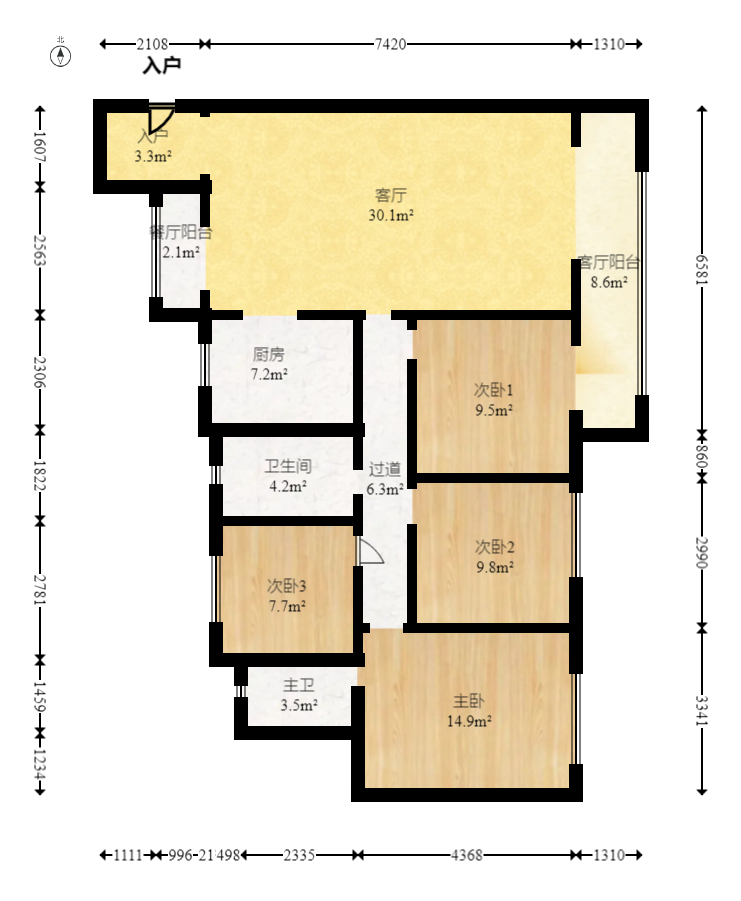 旭辉美的东樾城 4室2厅2卫 135.0万 旭辉美的东樾城 4室2厅2卫 135.0万户型图