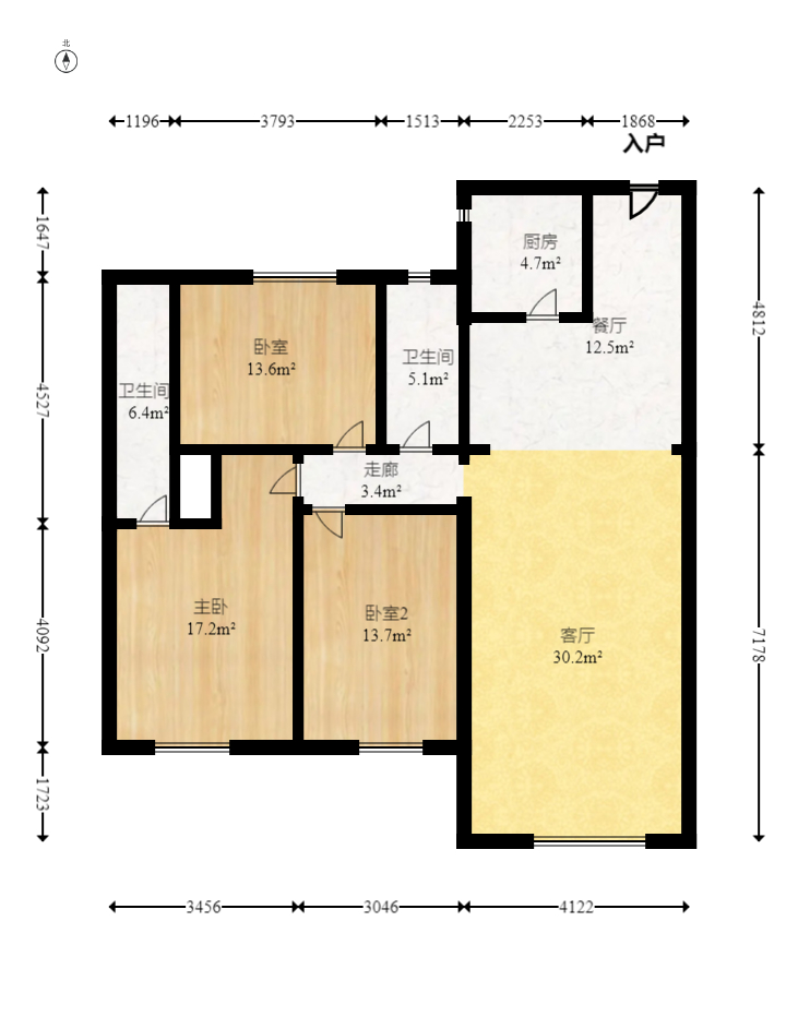 中交中央公園D1區(qū)  3室2廳2衛(wèi)    132.0萬室內(nèi)圖1