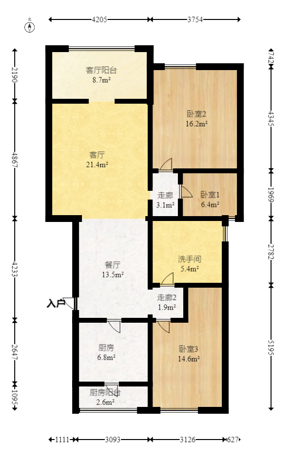 茂華國(guó)際湘  3室2廳1衛(wèi)    85.88萬室內(nèi)圖1