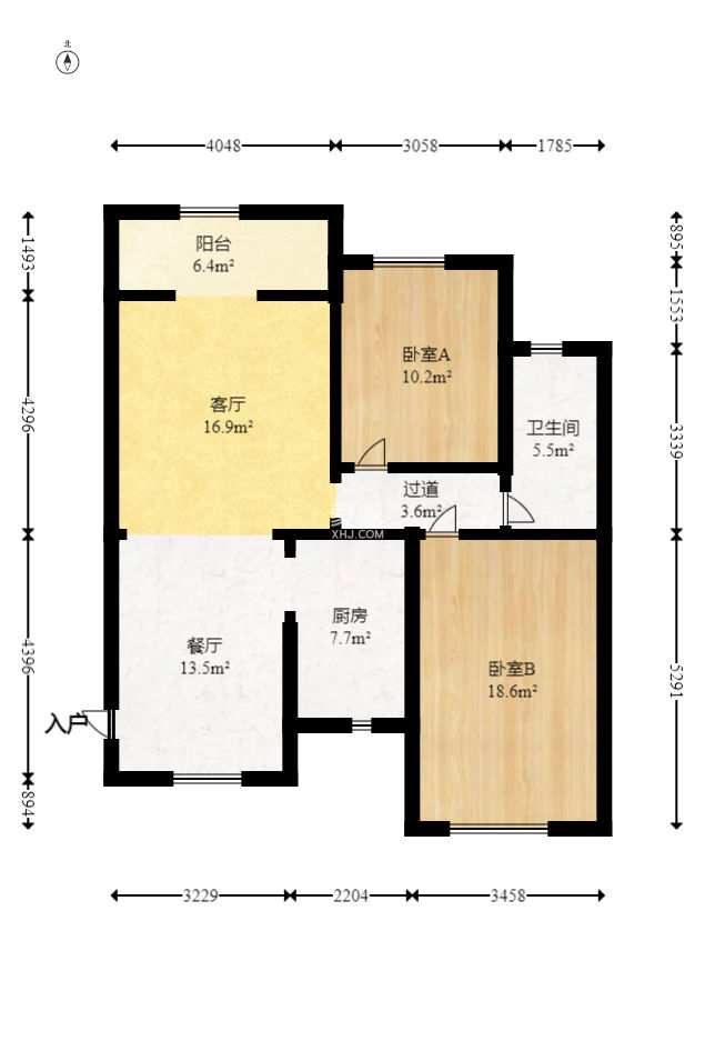 三城花苑（一，二，三期）  2室2厅1卫   41.80万