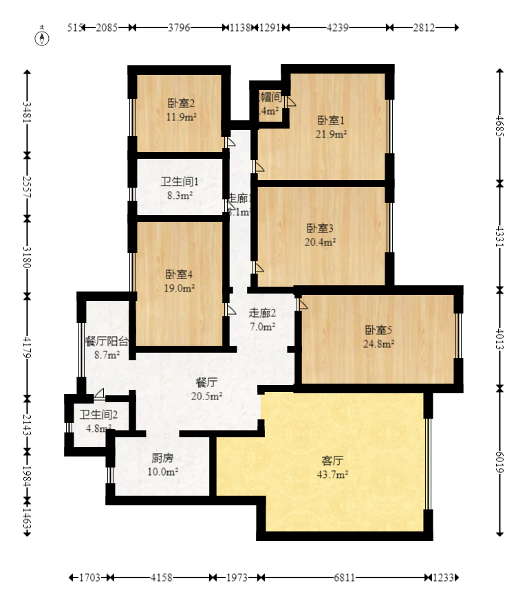 白沙世纪佳园  9室2厅2卫   243.00万室内图1