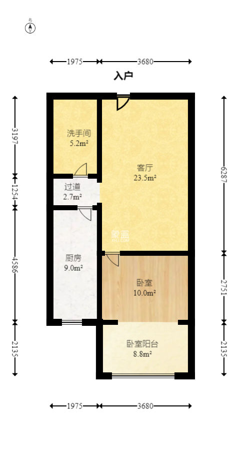 都市金领  1室1厅1卫   68.00万