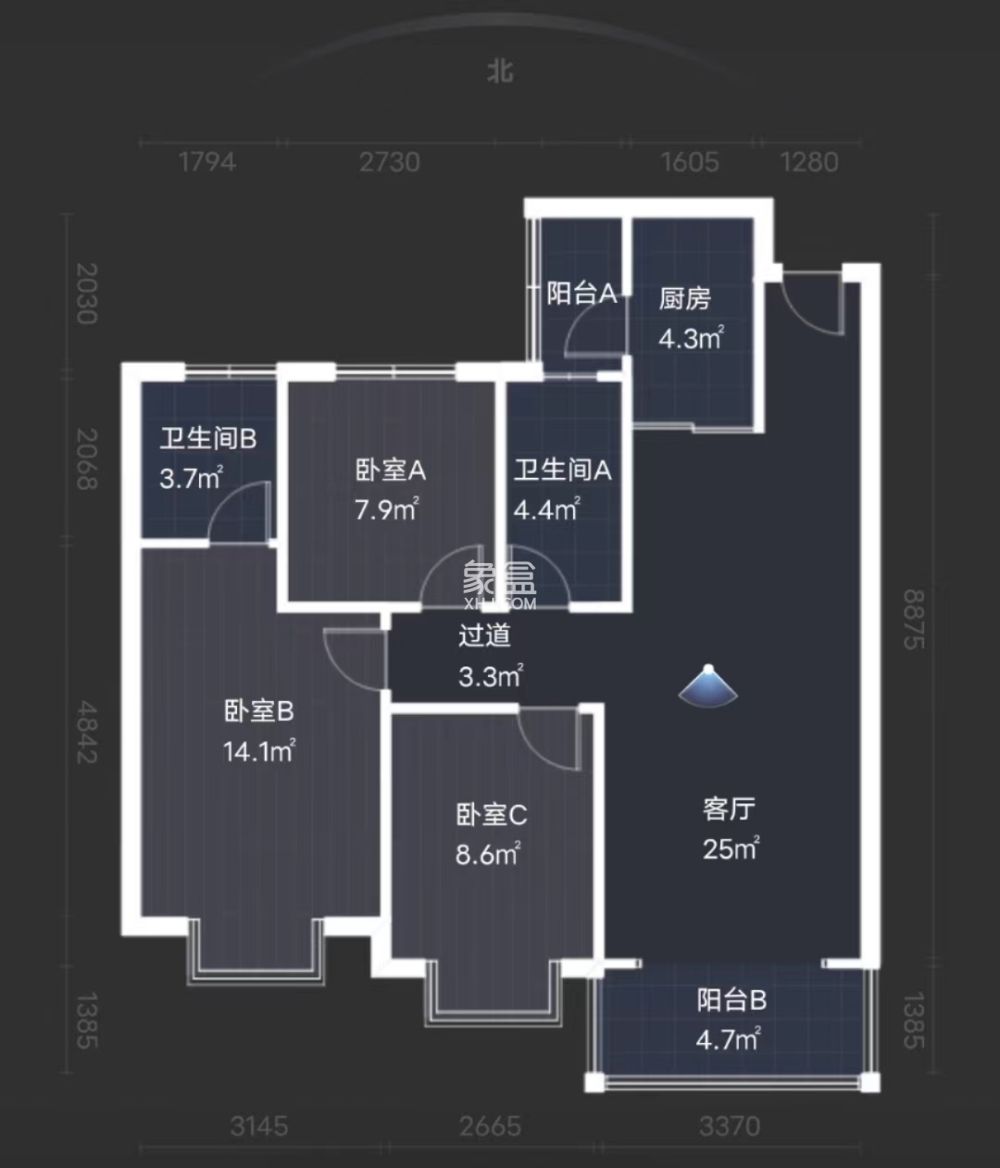 亿都时光  3室2厅2卫   73.00万