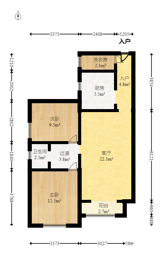 华润凤凰城二期 2室2厅1卫 65.0万 华润凤凰城二期 2室2厅1卫 65.0万户型图
