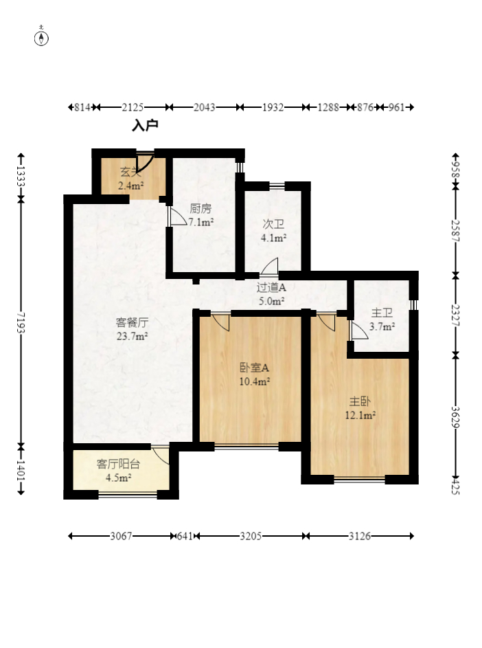 万科里金域国际  3室2厅2卫   240.00万室内图1