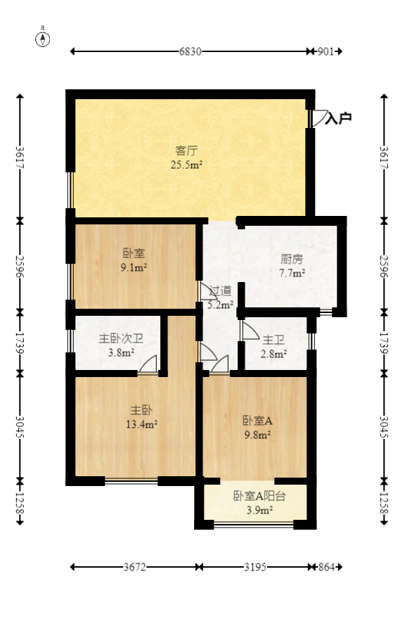 尚都花园城  1室1厅1卫    78.8万室内图1