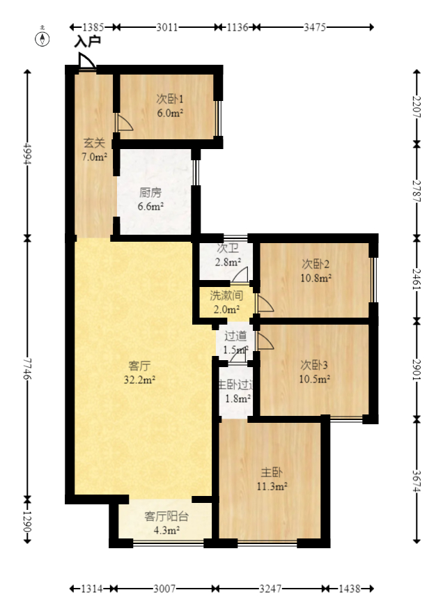南璟滨江书苑  4室2厅2卫    59.6万 南璟滨江书苑  4室2厅2卫    59.6万户型图