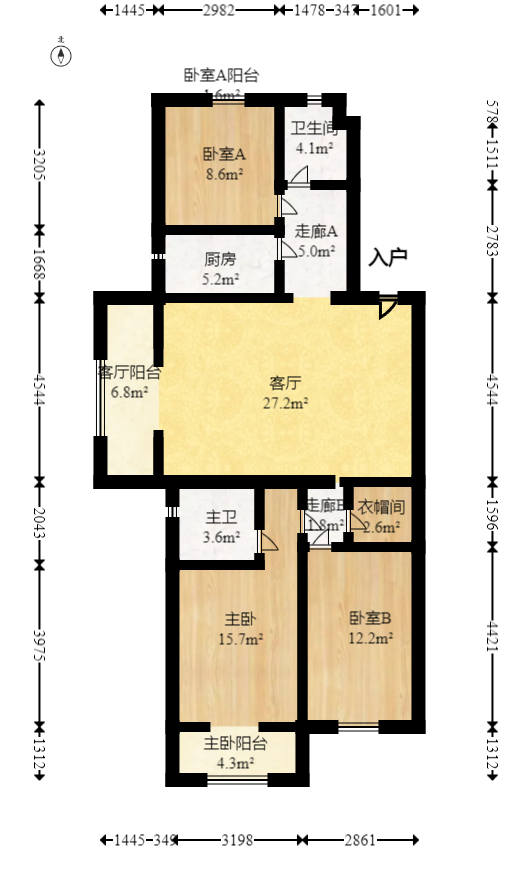 江悦和鸣  3室2厅2卫   235.00万室内图1