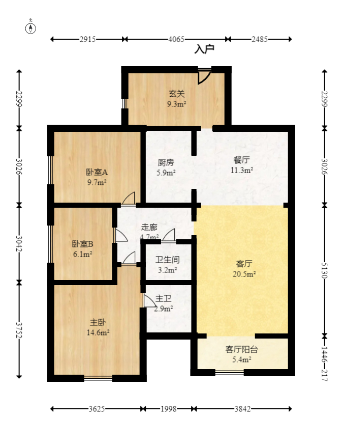 中建芙蓉嘉苑  3室2厅1卫   103.00万室内图1