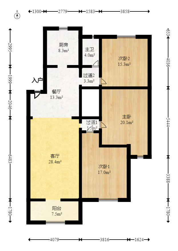 友谊社区（建湘瓷厂住宅小区）  3室2厅2卫    87.99万