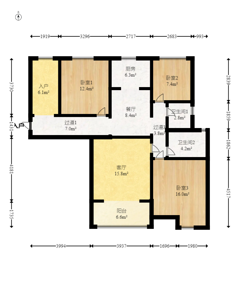 明发国际城 3室2厅2卫 81.8万 明发国际城 3室2厅2卫 81.8万户型图