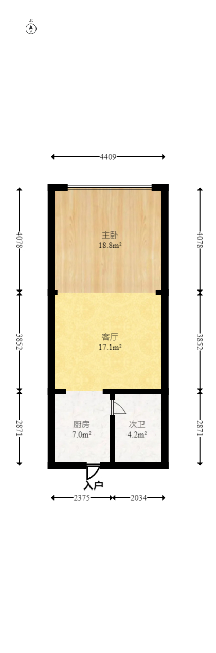 摩天一号  1室1厅1卫   49.90万室内图1