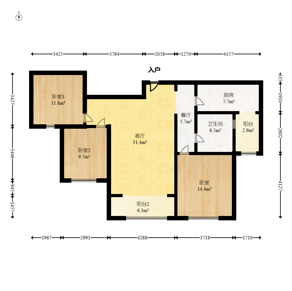 金广星苑  3室2厅1卫    63.8万 金广星苑  3室2厅1卫    63.8万户型图