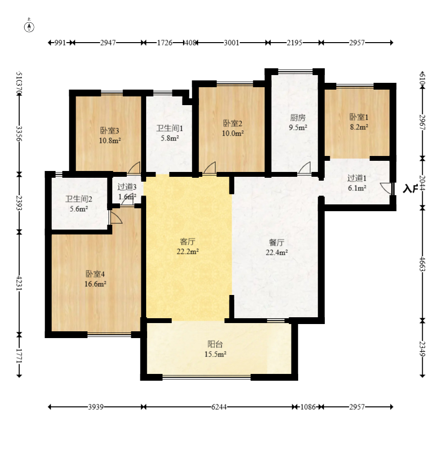 名家翡翠花园 3室2厅1卫 150.00万 名家翡翠花园 3室2厅1卫 150.00万户型图