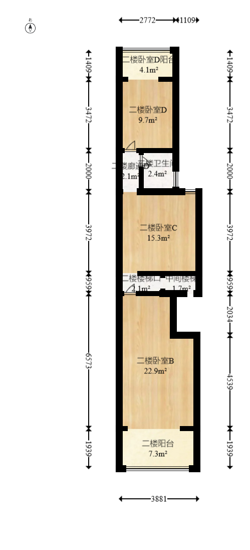 邦盛水岸御园  4室2厅2卫   105.00万室内图1