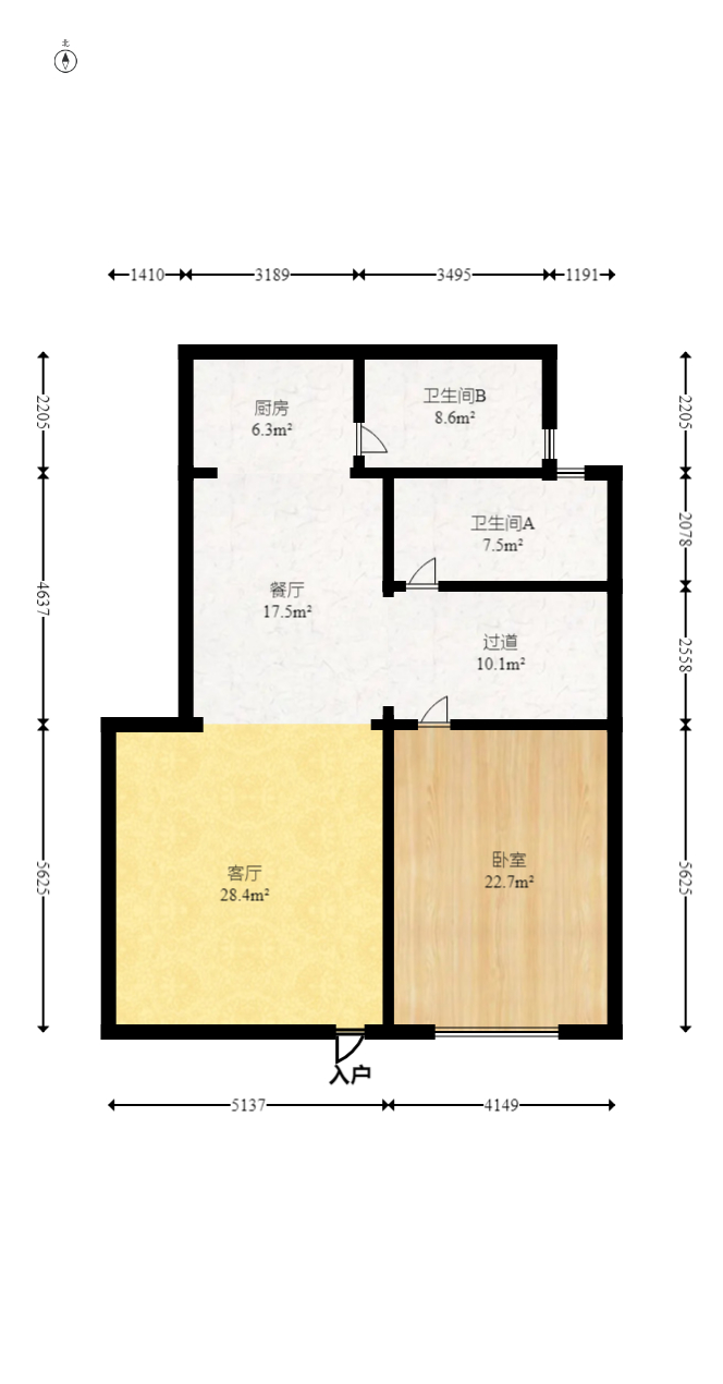 佳兆业天墅  4室2厅2卫   125.00万室内图1
