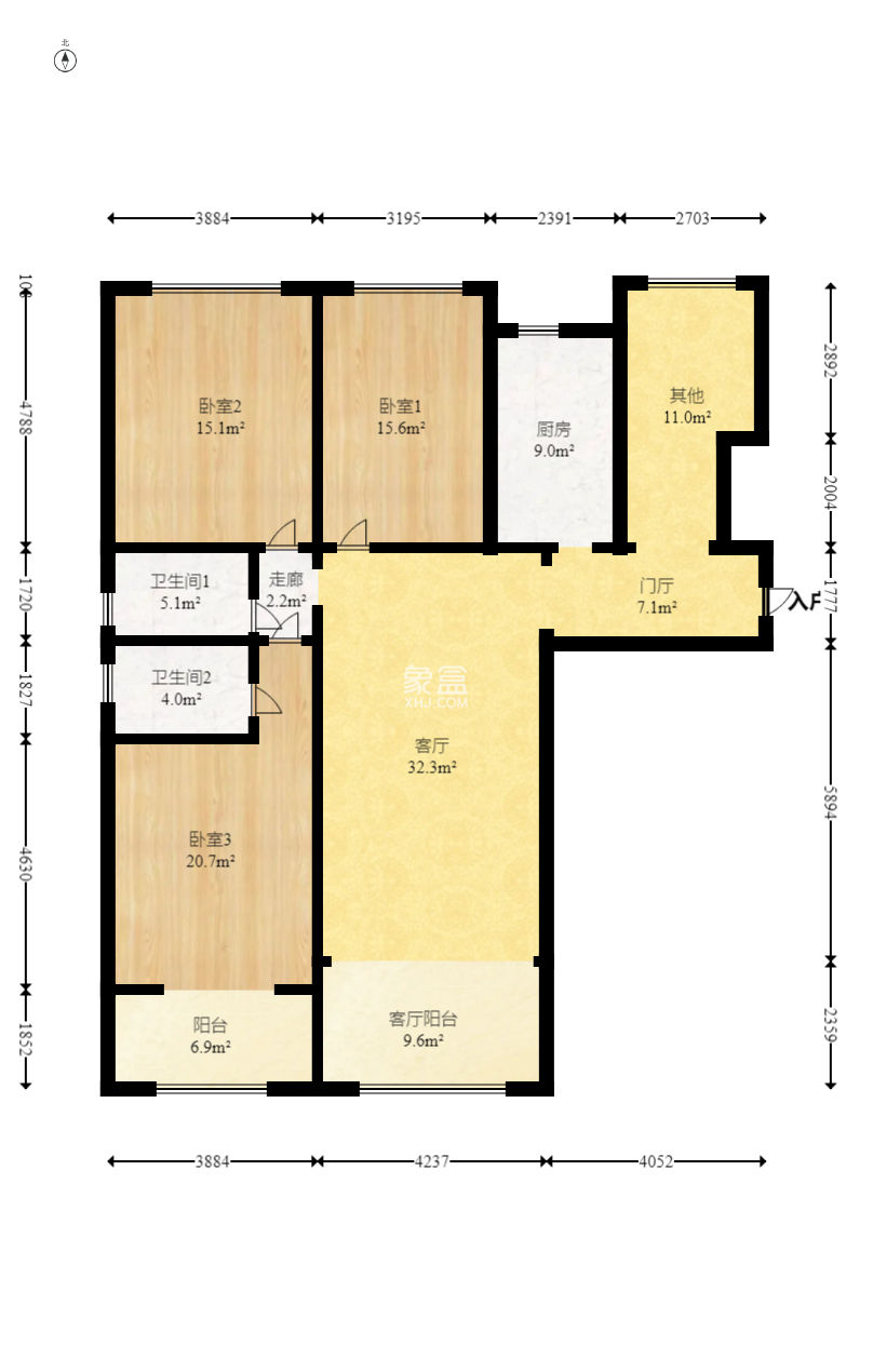 长大彩虹都  3室2厅2卫   136.00万