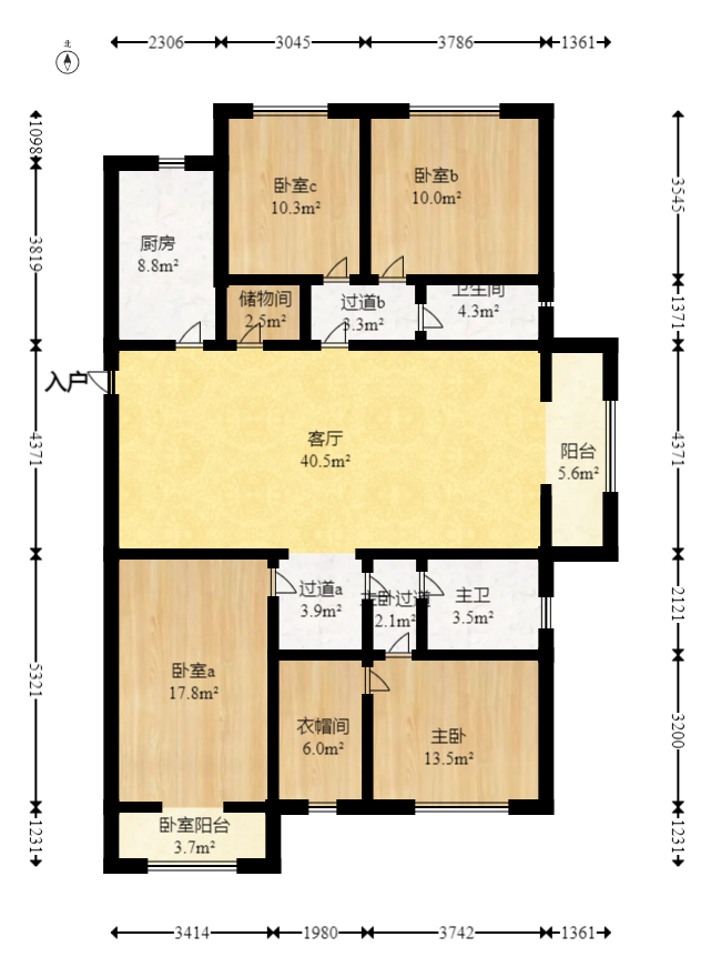澳海望洲府  5室2厅2卫   95.00万室内图1