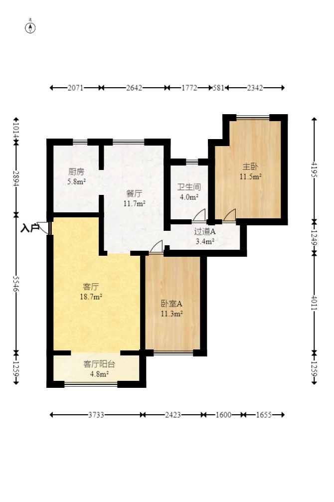 世茂铂翠湾二期  3室2厅2卫   208.00万室内图1