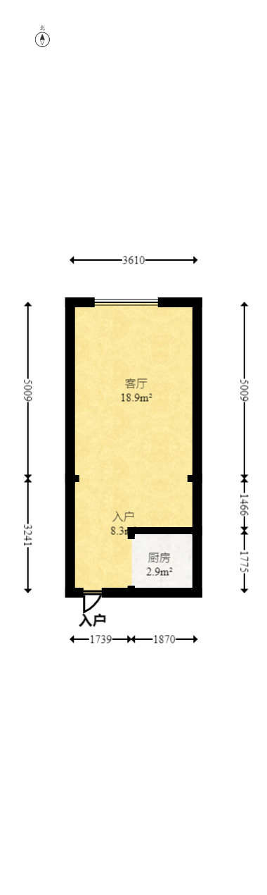 艾美潇湘  1室1厅1卫   35.80万室内图1