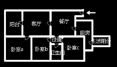 大汉资江城  3室2厅1卫   63.80万室内图1