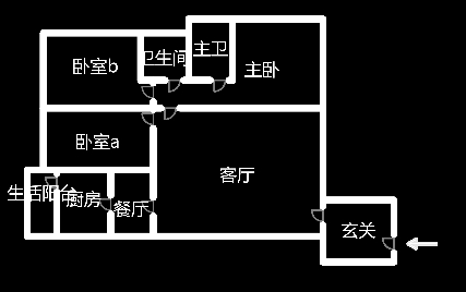 龙洲汇龙苑  3室2厅2卫   62.00万室内图1
