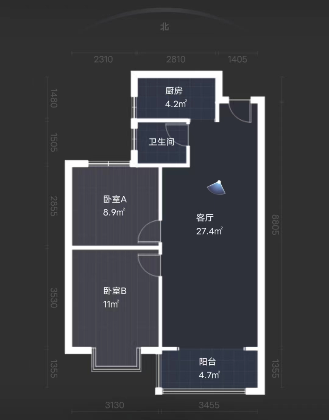 亿都时光 2室1厅1卫 67.0万 亿都时光 2室1厅1卫 67.0万室内图
